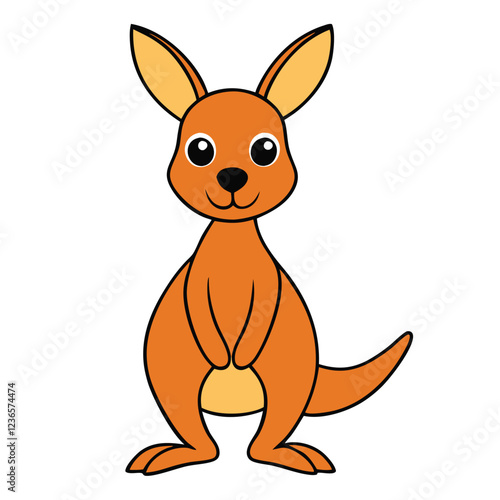 Cute kangaroo funny vector art illustration