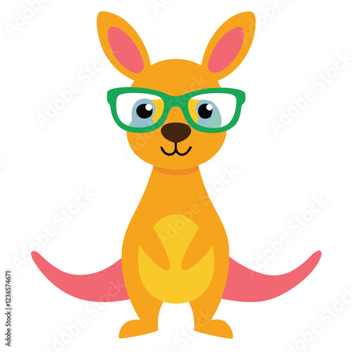 Cute kangaroo funny vector art illustration