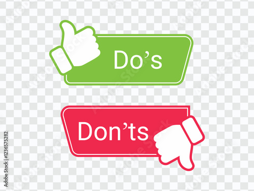 Do & Don't Icon Set | Check Mark, Cross, Like & Dislike Symbols