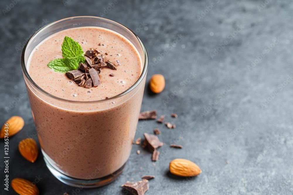 Creamy Rich Smoothie with Greek Yogurt and Almond Topping Creamy Rich Smoothie with Greek Yogurt and Almond Topping