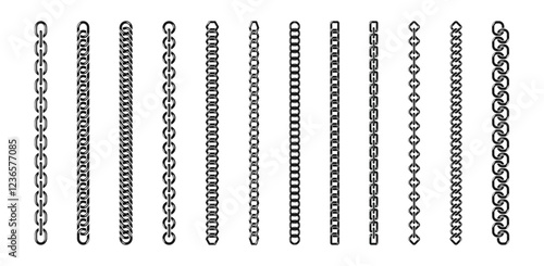 Various Chain Link Patterns in Vector Design Set