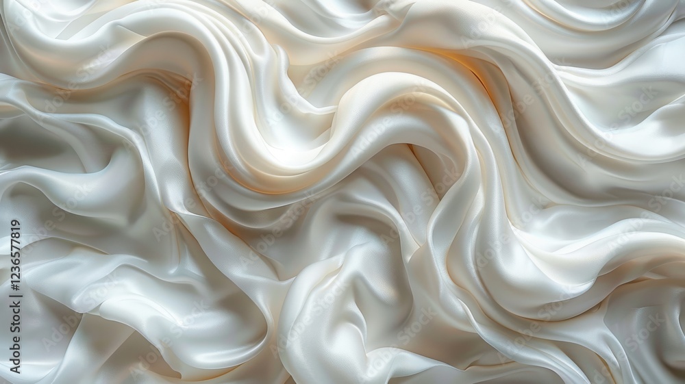 The image is a close up of a white fabric with a wave pattern The image is a close up of a white fabric with a wave pattern