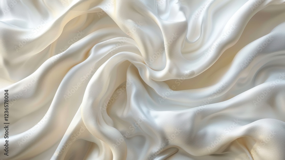 A white fabric with a wave pattern A white fabric with a wave pattern