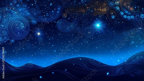 Bright Matariki star cluster shines over deep blue night sky with celestial patterns