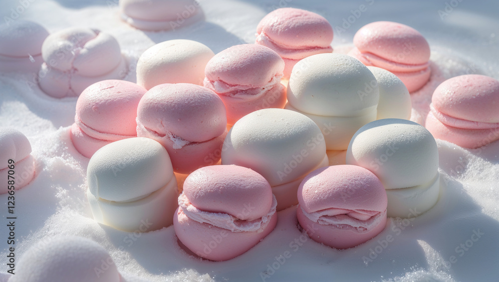 Pink and White Marshmallow Treats on Sugar Pink and White Marshmallow Treats on Sugar