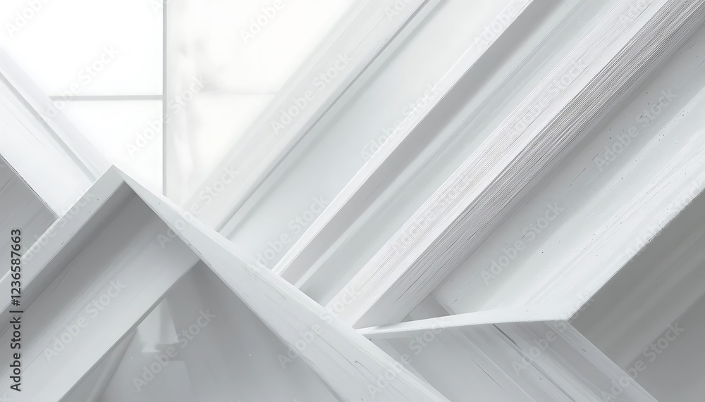 Abstract White Geometric Forms: A Minimalist Composition Abstract White Geometric Forms: A Minimalist Composition