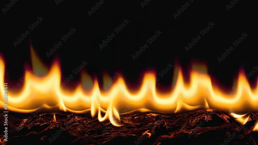 fire in the campplace on black background fire in the campplace on black background