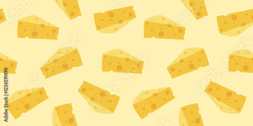 cheese pieces seamless pattern print design vector illustration