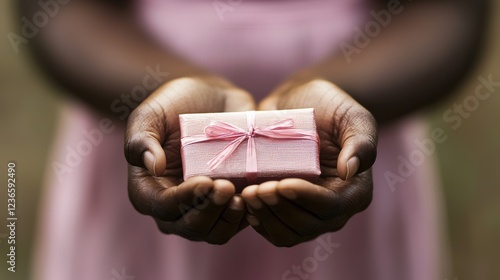 Wallpaper Mural Gift giving moments outdoor setting personal interaction nature close-up celebrating generosity Torontodigital.ca