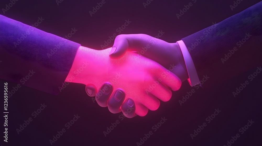 Digital Business Handshake with Glowing Compliance Stamps in Regulatory Framework Digital Business Handshake with Glowing Compliance Stamps in Regulatory Framework