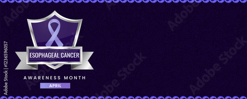 Blue ribbon awareness graphic for International Esophageal Cancer Awareness Month banner