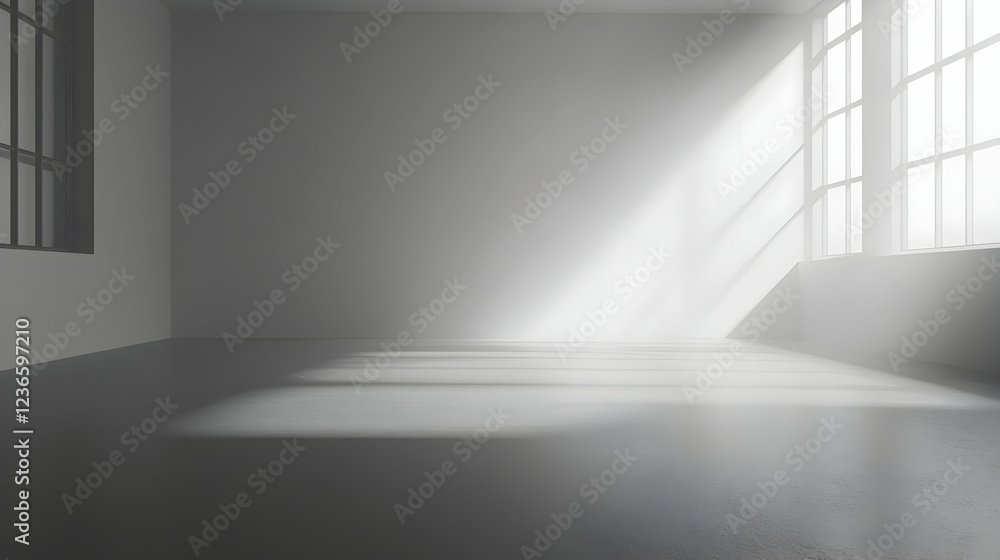 An empty gray room representing an unseen artificial intelligence entity present in the space - An empty gray room representing an unseen artificial intelligence entity present in the space -