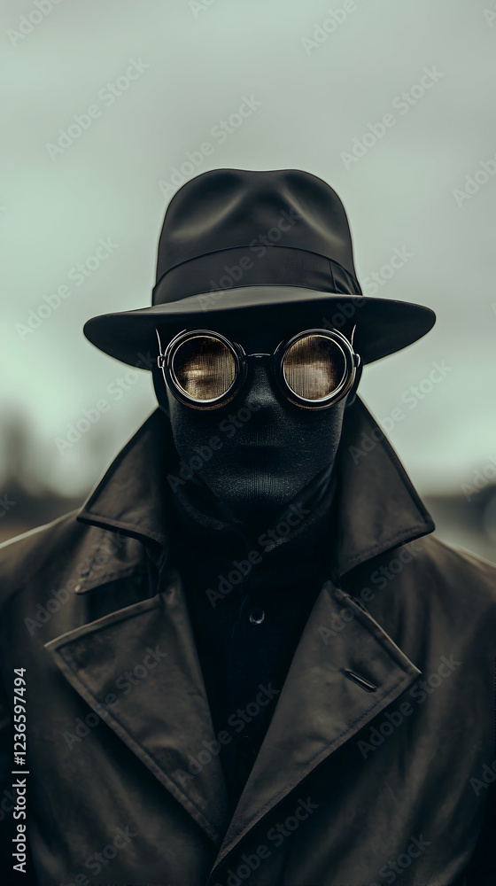 An invisible man in a hat, glasses, and trench coat creating a sense of enigma and curiosity - An invisible man in a hat, glasses, and trench coat creating a sense of enigma and curiosity -