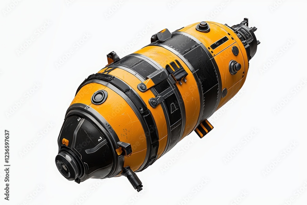 A sleek, modern submarine design featuring a vibrant orange and black color scheme, showcasing advanced technology and engineering. A sleek, modern submarine design featuring a vibrant orange and black color scheme, showcasing advanced technology and engineering.