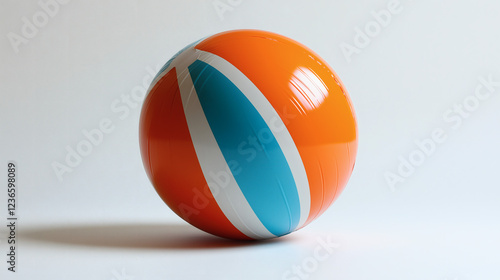 Beach Ball with Multicolor Design photo