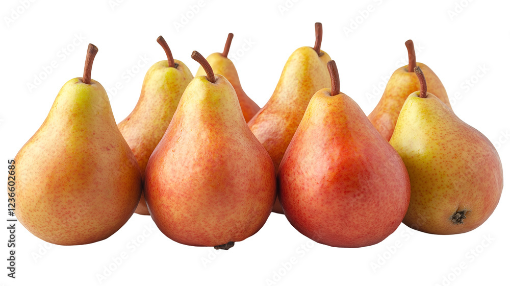Red and Yellow Pears Juicy Fresh Fruit, Packed with Vitamins for Healthy Eating, isolated on transparent background. Red and Yellow Pears Juicy Fresh Fruit, Packed with Vitamins for Healthy Eating, isolated on transparent background.