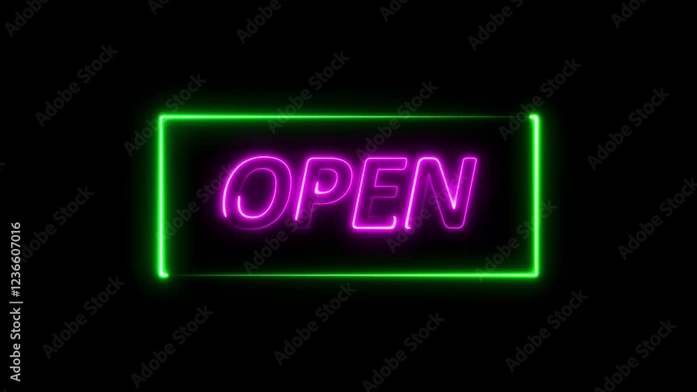 Open Neon Sign Background Seamless Looping 4k animation of a neon open sign blinking for night storefront, Concept of great discount and clearance. 4K video motion graphic animation. Seamless Loop Open Neon Sign Background Seamless Looping 4k animation of a neon open sign blinking for night storefront, Concept of great discount and clearance. 4K video motion graphic animation. Seamless Loop