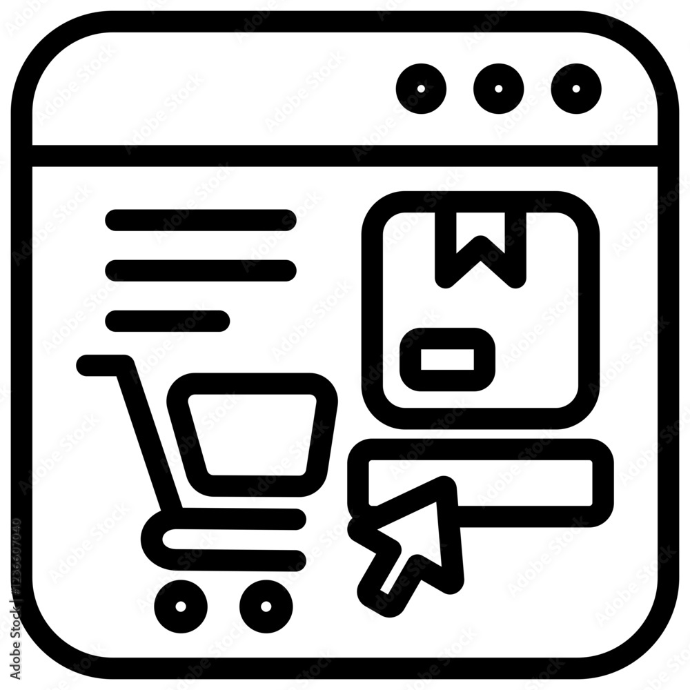 Digital Marketplace Outline Icon Digital Marketplace Outline Icon