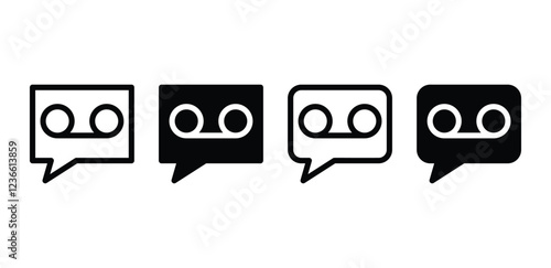 voice recording call icon symbol sign vector design black white color flat illustration sets