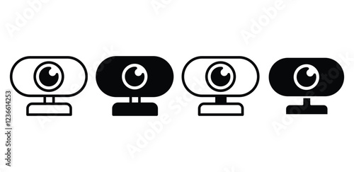 webcam camera icon symbol sign vector design black white color flat illustration sets