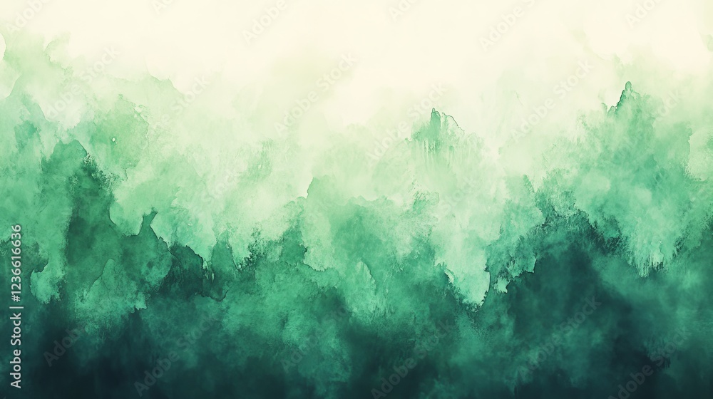 Obraz premium Vibrant Green and White Abstract Painting Featuring Dynamic Brush Strokes and Textured Layers Evoking a Sense of Calmness and Creativity in Contemporary Artistic Expression
