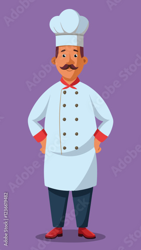 Wallpaper Mural Chef standing confidently against purple background Torontodigital.ca