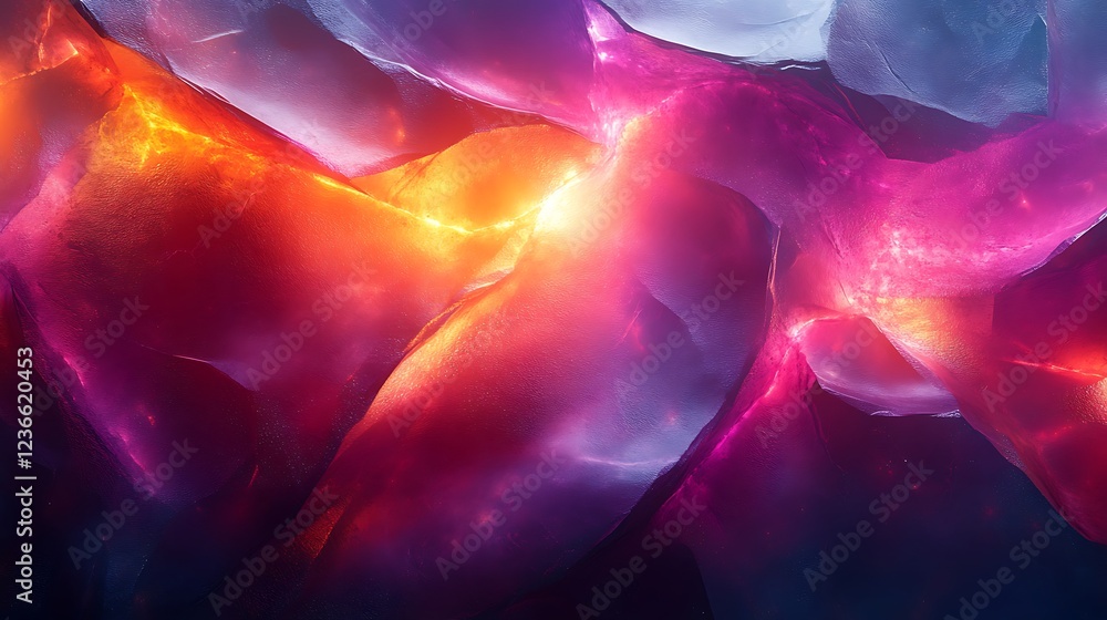 Obraz premium Abstract Colorful Crystal Formation Illuminated With Vivid Hues