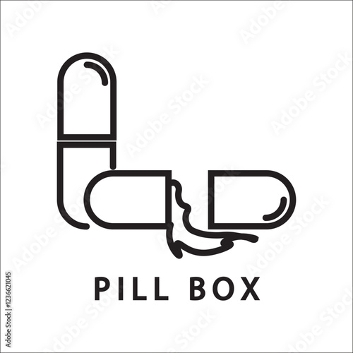 pill form of medicine icon in line style