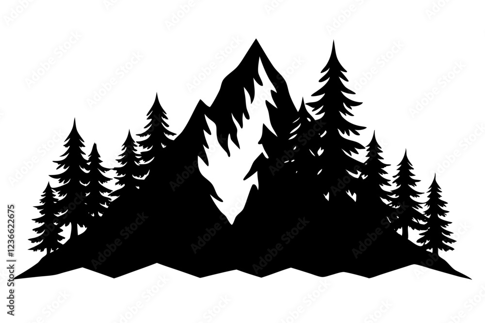 Mountain Art, Black And White Art, Nature Silhouette, Minimalist Art, Tree Silhouette, Mountain Silhouette, Nature Print, Wall Art Decor, Monochrome Art, Landscape Silhouette, Scandinavian Design, Min Mountain Art, Black And White Art, Nature Silhouette, Minimalist Art, Tree Silhouette, Mountain Silhouette, Nature Print, Wall Art Decor, Monochrome Art, Landscape Silhouette, Scandinavian Design, Min
