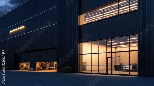 Industrial Building at Night