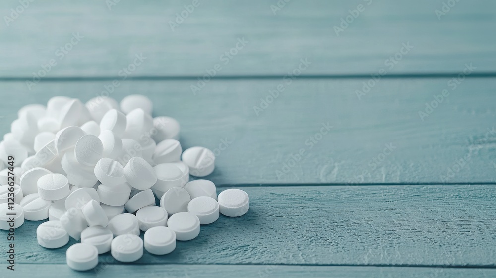 scam medications. White tablets scattered on a wooden surface create a clean and minimalistic aesthetic. scam medications. White tablets scattered on a wooden surface create a clean and minimalistic aesthetic.