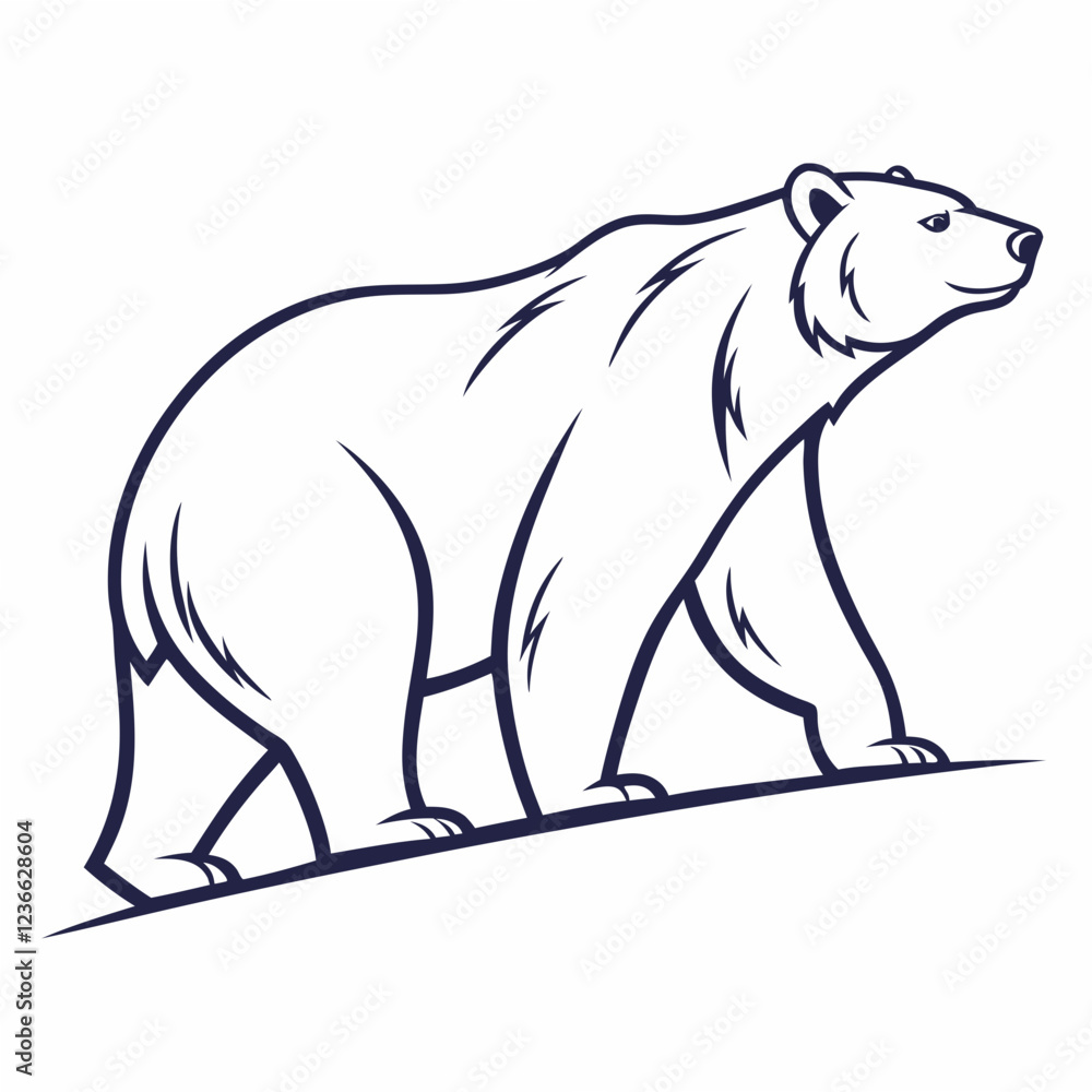 Simple a Bear line art vector design white background Simple a Bear line art vector design white background