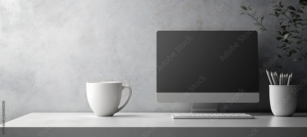 Obraz premium A clean and minimalistic office desk