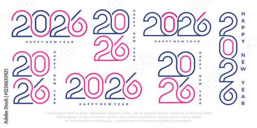 Happy new year 2026 design,2026 logo text design. new year celebration concept . Vector illustration