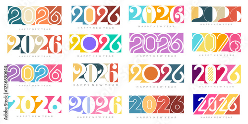 Happy new year 2026 design,2026 logo text design. new year celebration concept . Vector illustration
