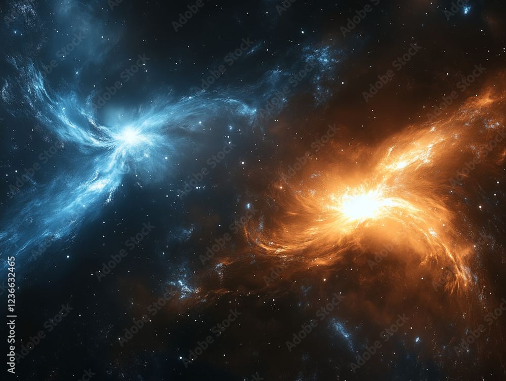 Fototapeta premium Cosmic Dance of Fire and Ice