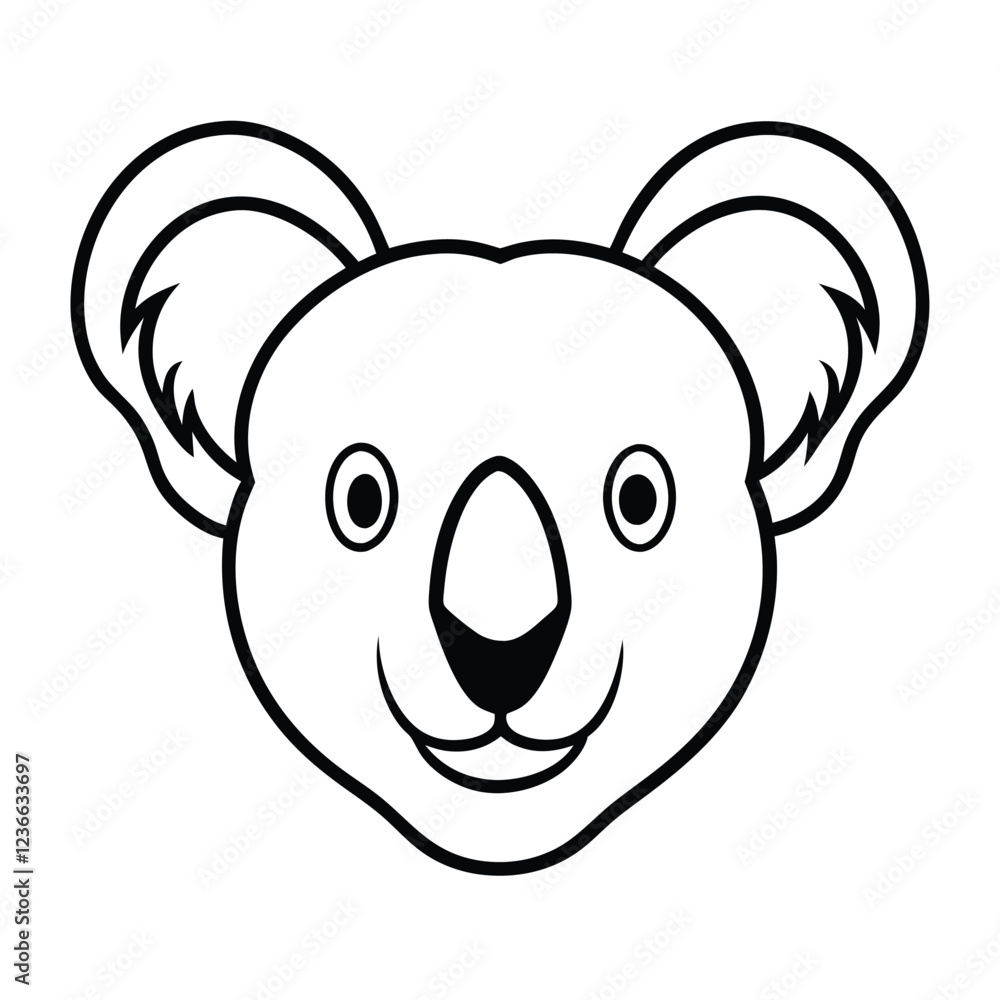Funny koala head vector art illustration Funny koala head vector art illustration