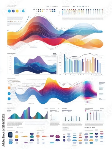 Infographic charts. Financial flow chart trends graph. Population infocharts. Statistics bar diagram. Presentation vector infographics photo