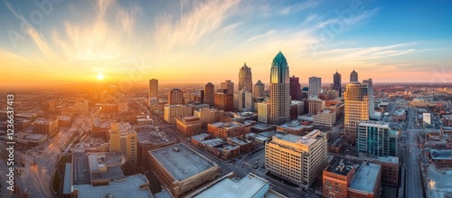 Stunning Sunrise over Kansas City Skyline photo