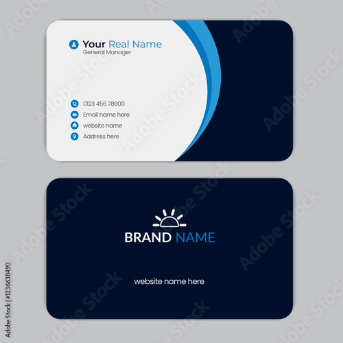 Modern and creative elegant round double sided business card template design