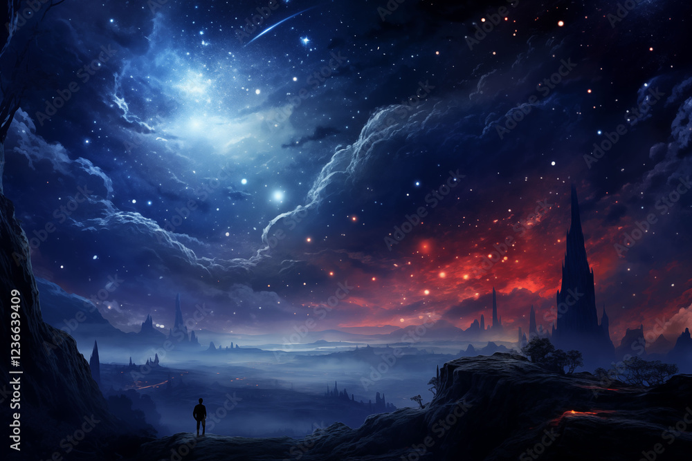 aurora borealis over the mountains,Generative Ai