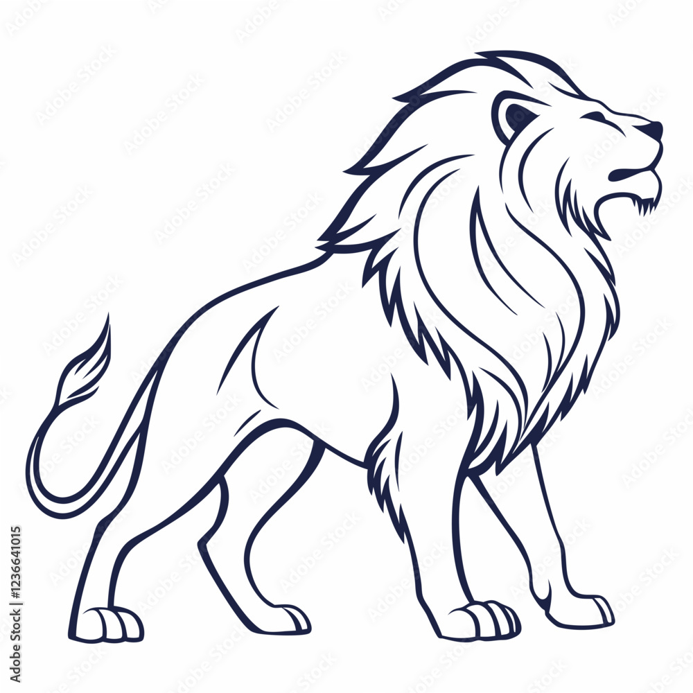 Simple a Lion line art vector design white background Simple a Lion line art vector design white background