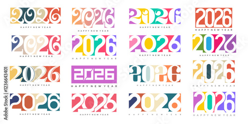 Happy new year 2026 design,2026 logo text design. new year celebration concept . Vector illustration