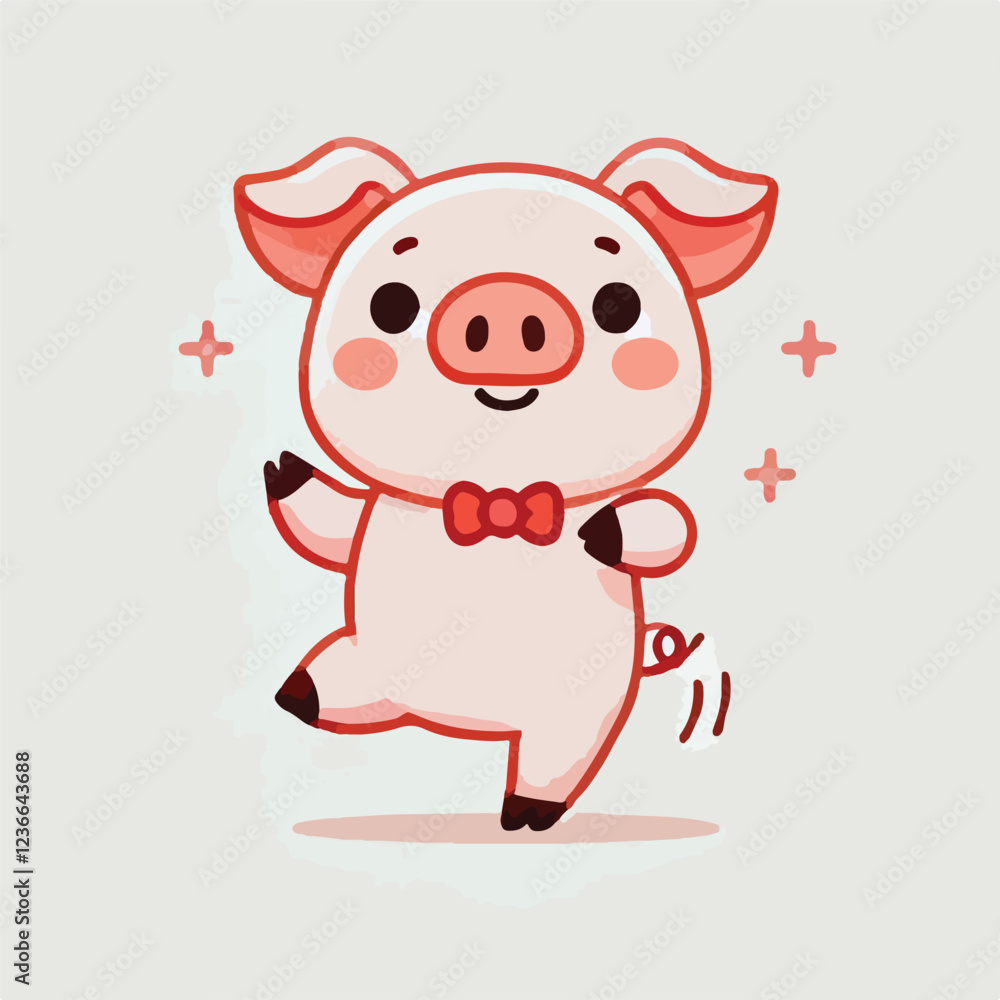 vector a pig is dancing vector a pig is dancing