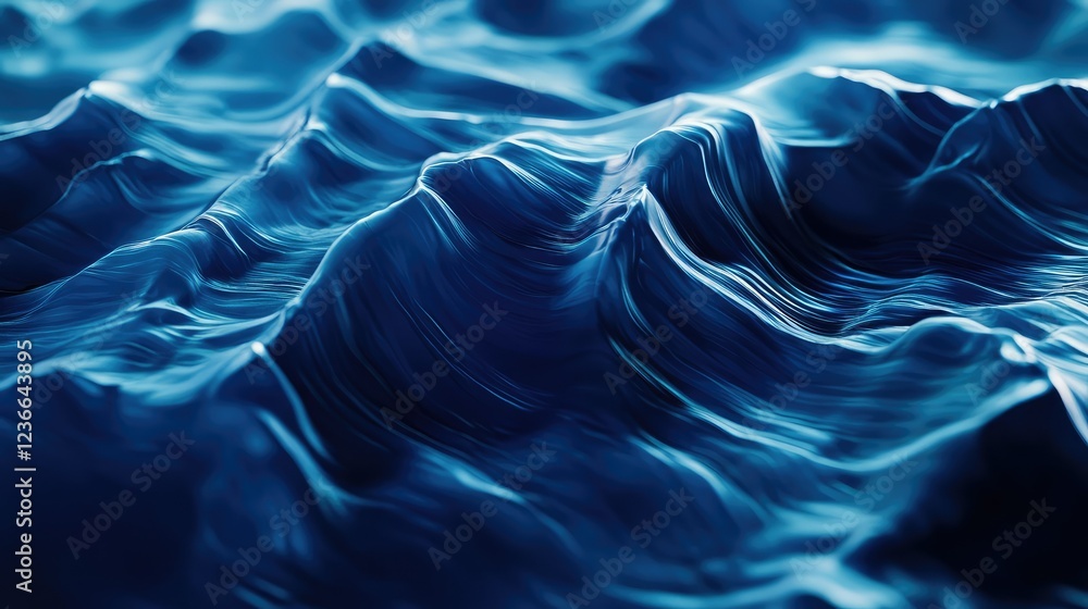 Luxurious deep blue abstract background with undulating blue waves and a smooth texture. Luxurious deep blue abstract background with undulating blue waves and a smooth texture.