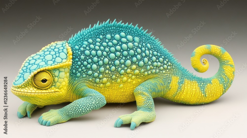 Obraz premium Vibrant Chameleon Sculpture: A Masterpiece of Artistic Detail