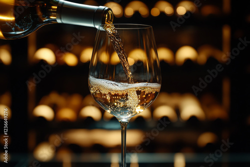 Wallpaper Mural Glass of wine is poured into a wine glass Torontodigital.ca