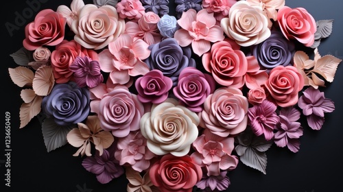 Heart of Polymer Clay Roses: A Romantic Floral Arrangement photo