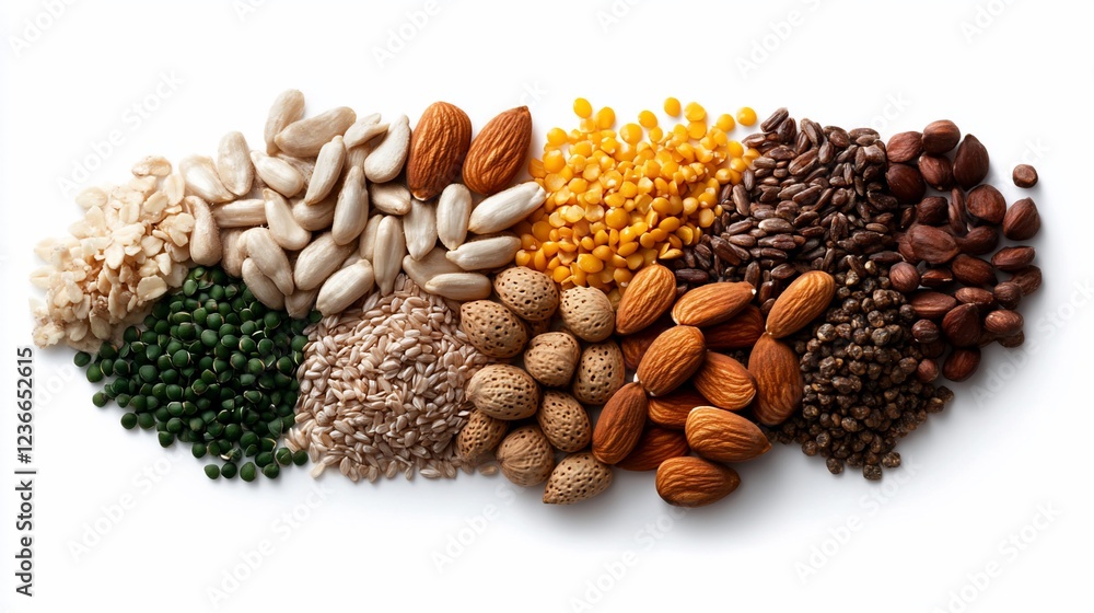 Naklejka premium Assortment of Healthy Nuts and Seeds