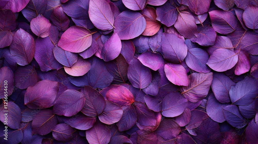Fototapeta premium Vibrant Purple Leaves Creating a Rich, Colorful Background Design